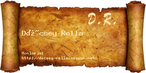 Décsey Rella névjegykártya